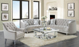 Avonlea Sloped Arm Tufted Sofa Grey - Ella Furniture