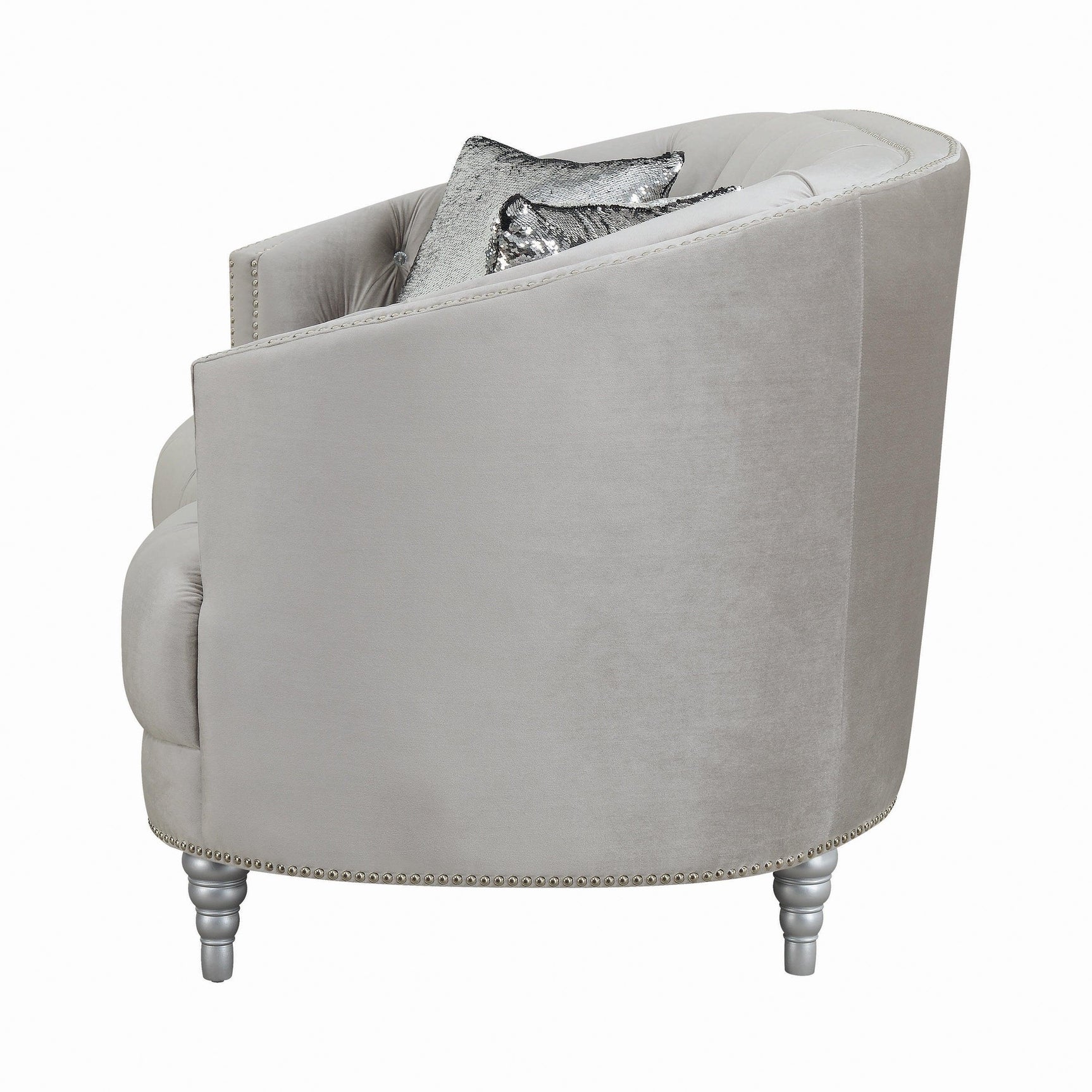 Avonlea Sloped Arm Tufted Sofa Grey - Ella Furniture