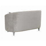 Avonlea Sloped Arm Tufted Loveseat Grey - Ella Furniture