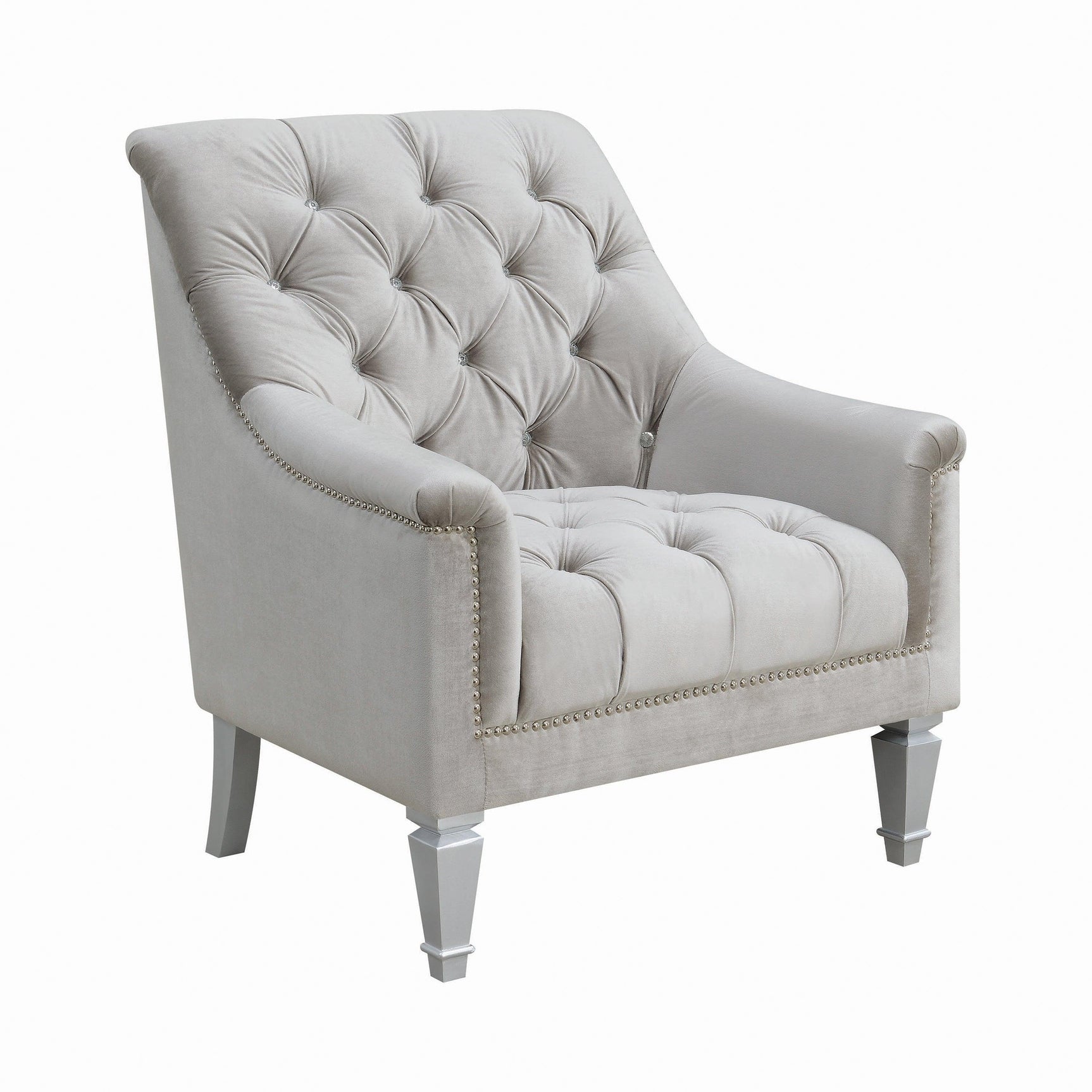 Avonlea Sloped Arm Tufted Sofa Grey - Ella Furniture