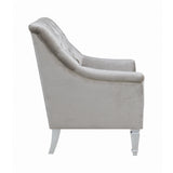 Avonlea Sloped Arm Tufted Chair Grey - Ella Furniture