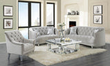 Avonlea Sloped Arm Tufted Chair Grey - Ella Furniture