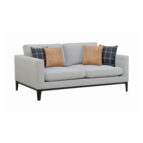 Apperson Cushioned Back Loveseat Light Grey - Ella Furniture