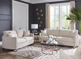 Corliss Upholstered Arched Arms Chair Beige - Ella Furniture