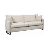 Corliss Upholstered Arched Arms Loveseat Beige - Ella Furniture
