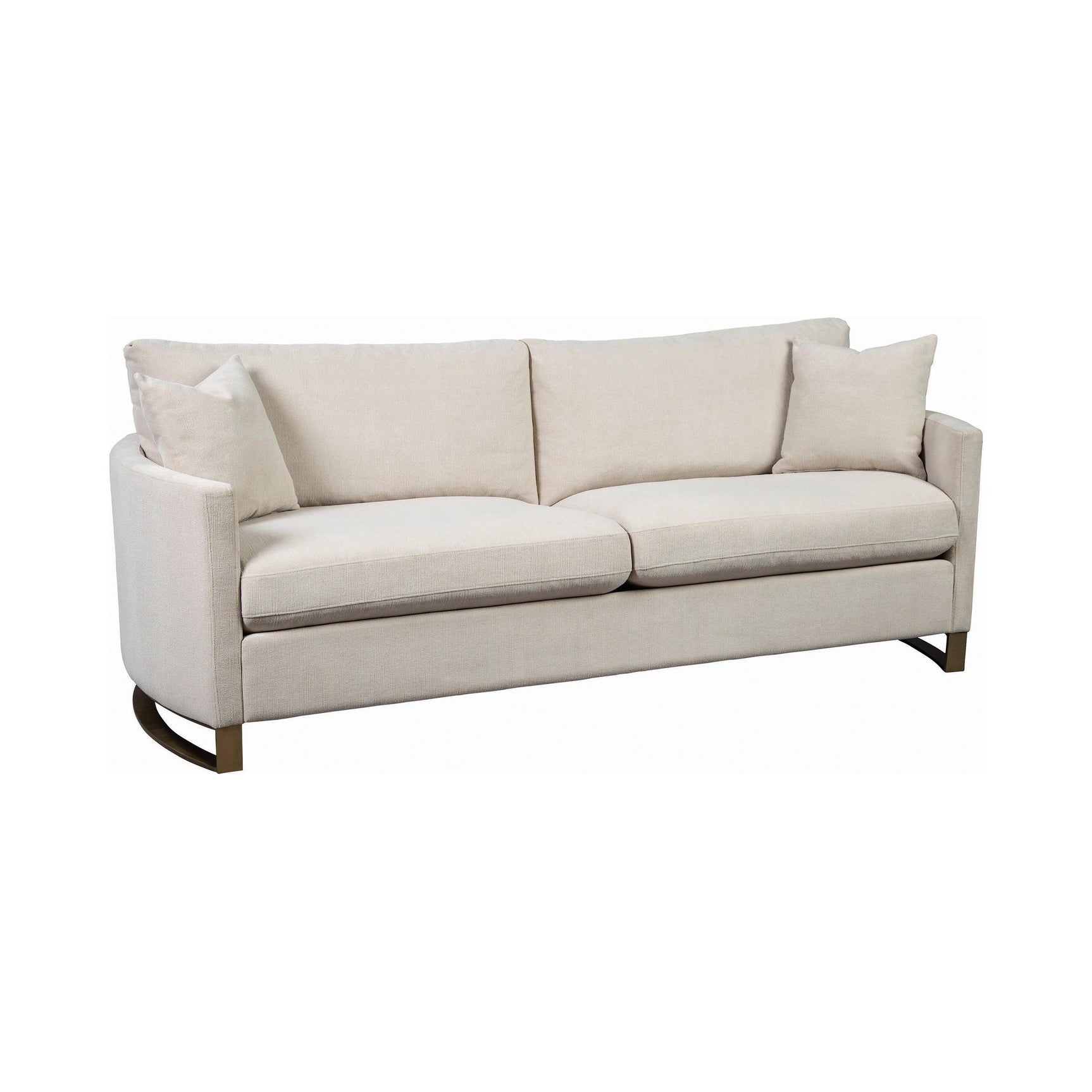 Corliss Upholstered Arched Arms Loveseat Beige - Ella Furniture