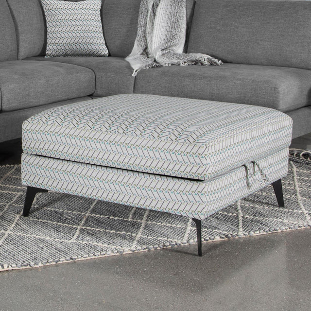 Clint Upholstered Ottoman With Tapered Legs Multi-color - Ella Furniture