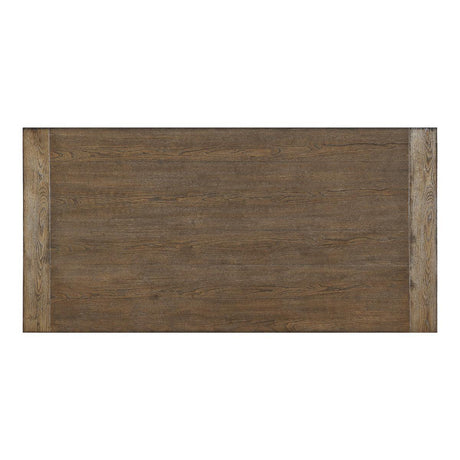 Millwood Weathered Natural Finish And Rustic Black Metal Finish Engineered Wood Writing Desk - Ella Furniture