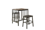 Edgar Black Modern Industrial Faux Leather Seat And Faux Marble Top Rectangular Dining Room Set - Ella Furniture