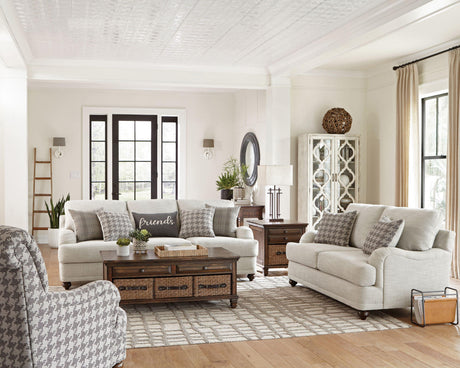 Glenn Cushion Back Loveseat Light Grey - Ella Furniture