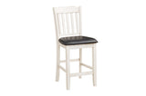 Kiwi Brown White Faux Leather Upholstered Seat Circle Counter Height Dining Room Set - Ella Furniture