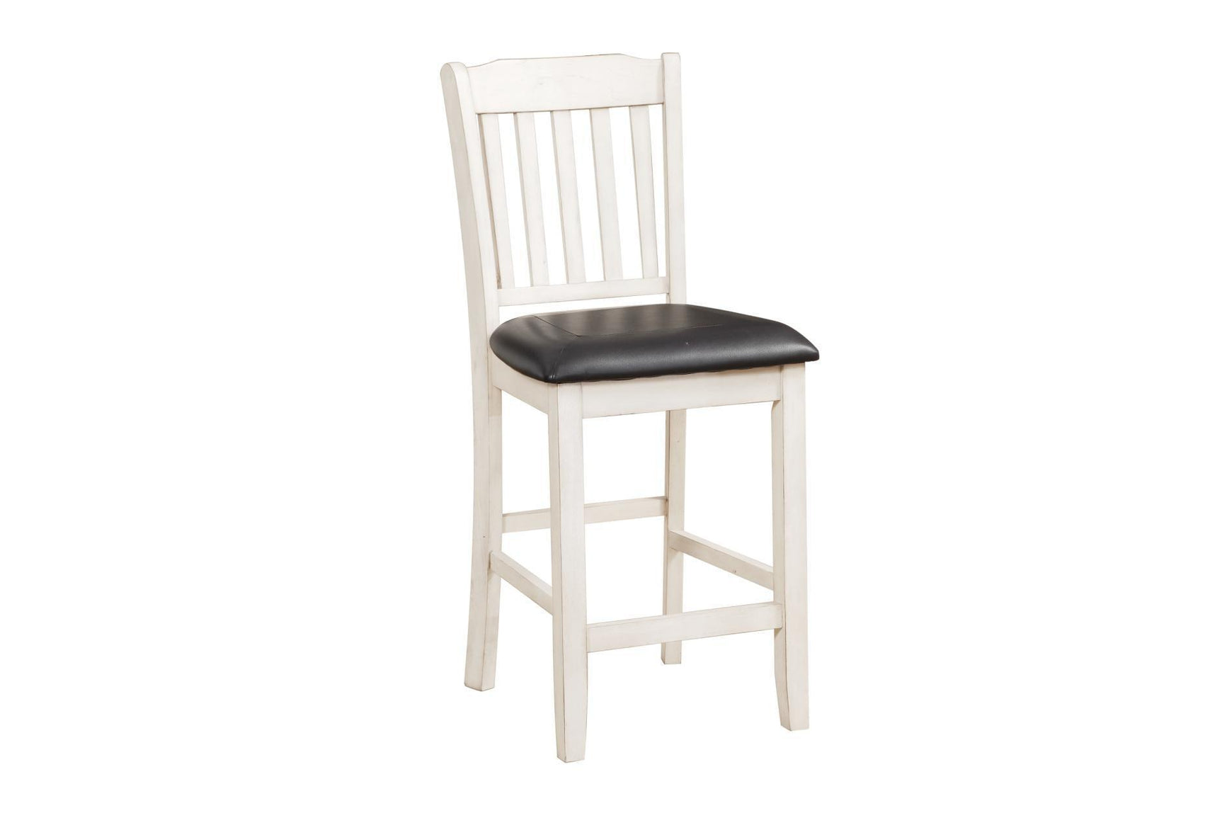Kiwi Brown White Faux Leather Upholstered Seat Circle Counter Height Dining Room Set - Ella Furniture