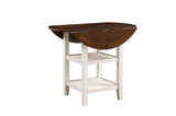 Kiwi Brown White Faux Leather Upholstered Seat Circle Counter Height Dining Room Set - Ella Furniture