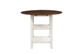 Kiwi Brown White Faux Leather Upholstered Seat Circle Counter Height Dining Room Set - Ella Furniture