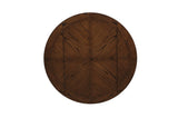 Kiwi Brown White Faux Leather Upholstered Seat Circle Counter Height Dining Room Set - Ella Furniture