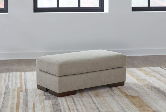 Maggie Flax Chenille Ottoman - Ella Furniture