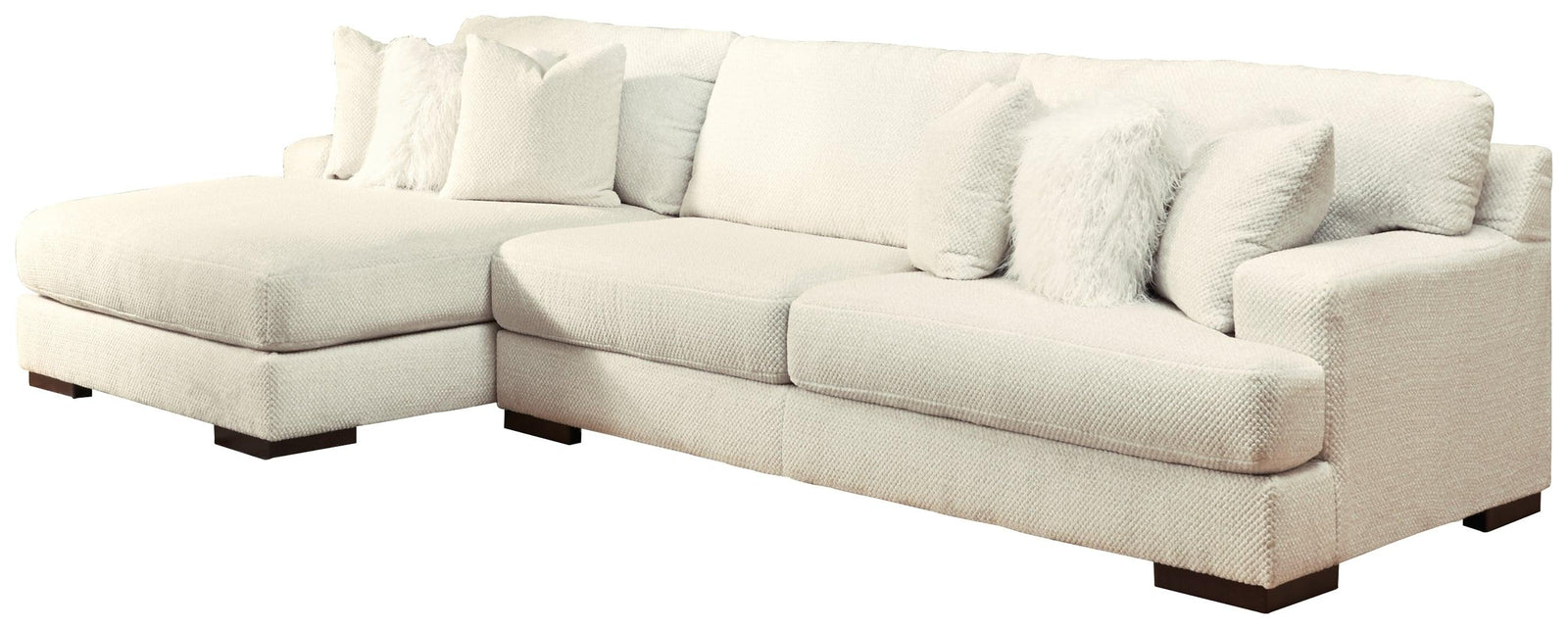 Zada Ivory 2-Piece Sectional With Chaise - Ella Furniture