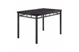 Olney Black Transitional Metal Faux Leather Seat And Faux Marble Top Rectangular Dining Room Set - Ella Furniture