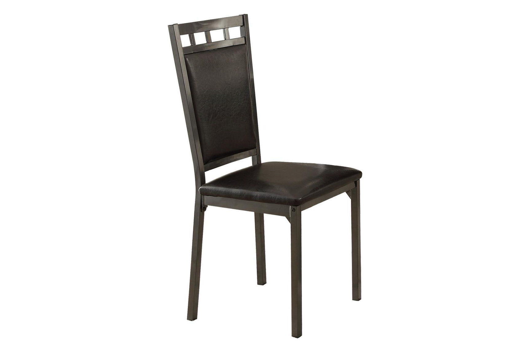 Olney Black Transitional Metal Faux Leather Seat And Faux Marble Top Rectangular Dining Room Set - Ella Furniture