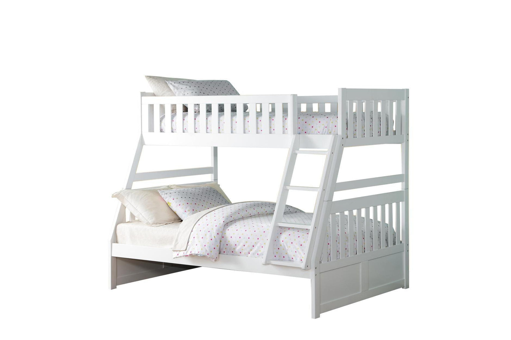Galen White Transitional Solid Wood Youth Twin Over Twin Storage With Two Under Bed Options Bed - Ella Furniture