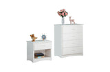 Galen White Modern Transitional Wood And Engineered Wood Twin Over Twin Youth Bedroom Set - Ella Furniture