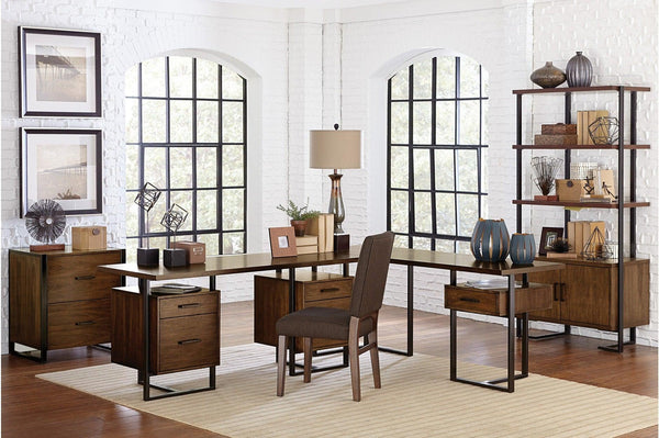 Sedley Dark/Brown Modern Transitonal Contemporary Wood Metal Walnut Veneer Side Chair - Ella Furniture