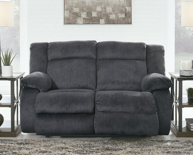 Burkner Marine Velvet Power Reclining Loveseat - Ella Furniture