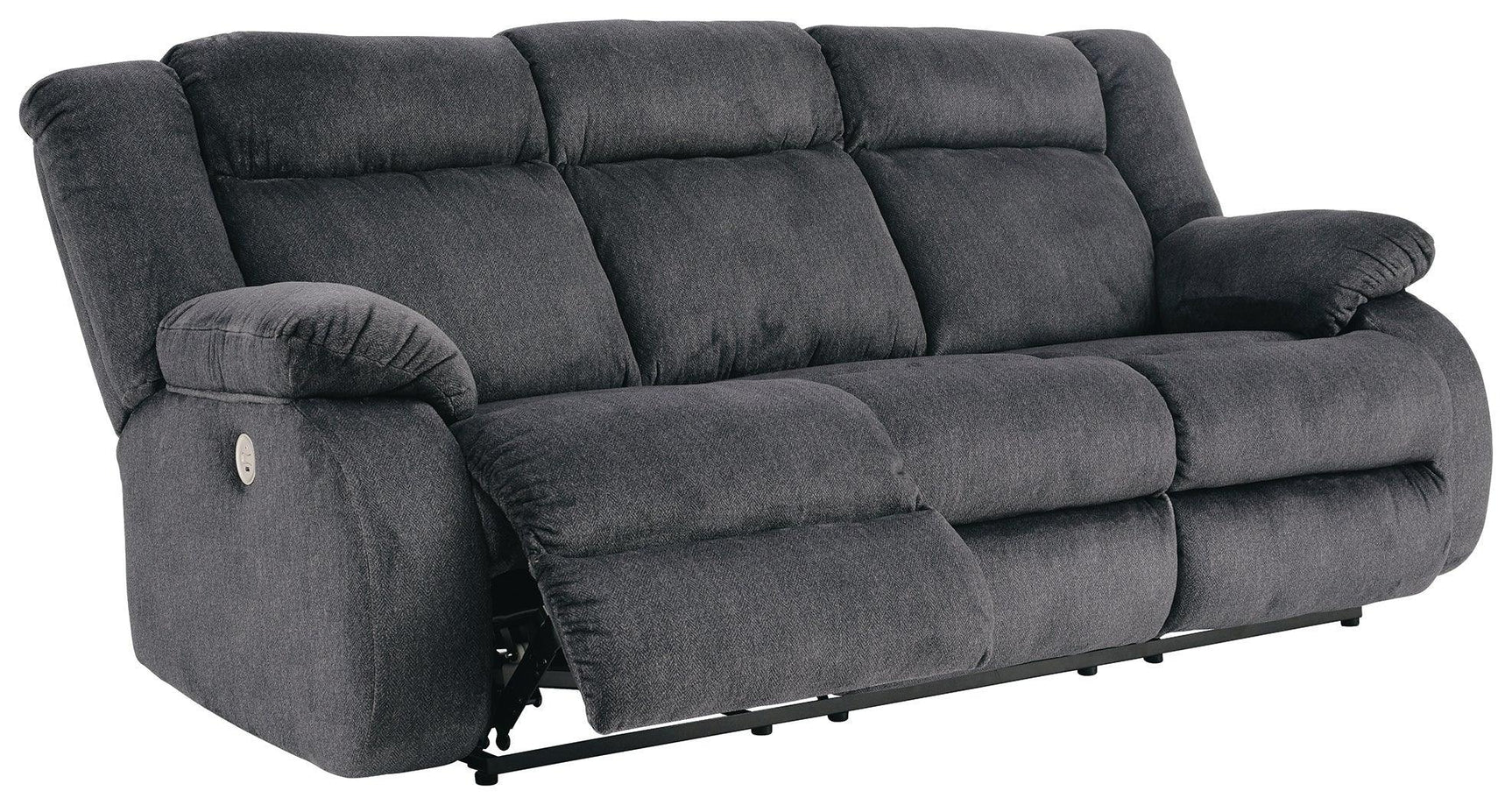 Burkner Marine Velvet Power Reclining Sofa - Ella Furniture