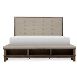 Gray Eastern Modern Traditional Upholstered Tufted King Panel Bedroom Set - Ella Furniture