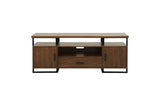 Sedley Dark Modern Contemporary Sleek Metal Walnut Veneer Storage Tv Stand - Ella Furniture