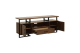Sedley Dark Modern Contemporary Sleek Metal Walnut Veneer Storage Tv Stand - Ella Furniture