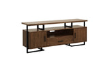 Sedley Dark Modern Contemporary Sleek Metal Walnut Veneer Storage Tv Stand - Ella Furniture