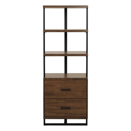 Sedley Walnut And Rustic Metal Contemporary Walnut Veneers Engineered Wood And Metal Side Pier - Ella Furniture