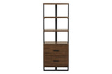 Sedley Dark Modern Contemporary Sleek Metal Walnut Veneer Storage Tv Stand - Ella Furniture