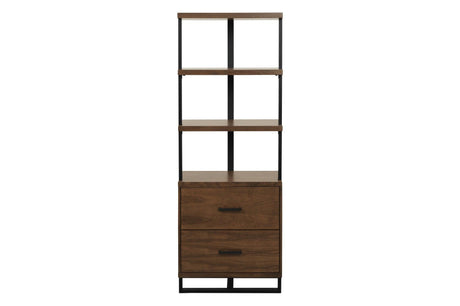 Sedley Dark Modern Contemporary Sleek Metal Walnut Veneer Storage Tv Stand - Ella Furniture