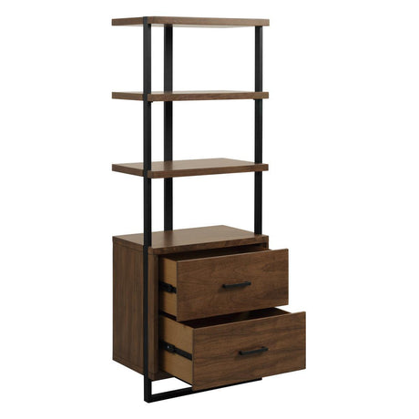 Sedley Walnut And Rustic Metal Contemporary Walnut Veneers Engineered Wood And Metal Side Pier - Ella Furniture