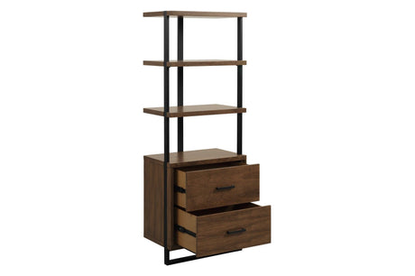 Sedley Dark Modern Contemporary Sleek Metal Walnut Veneer Storage Tv Stand - Ella Furniture