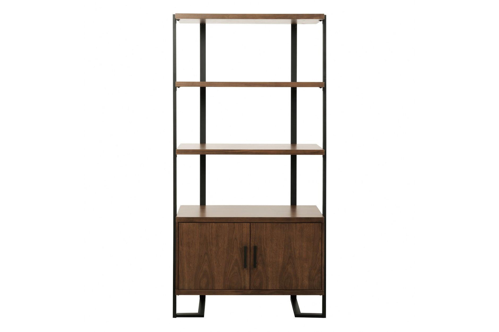 Sedley Dark/Brown Modern Transitonal Contemporary Wood Metal Walnut Veneer Side Chair - Ella Furniture