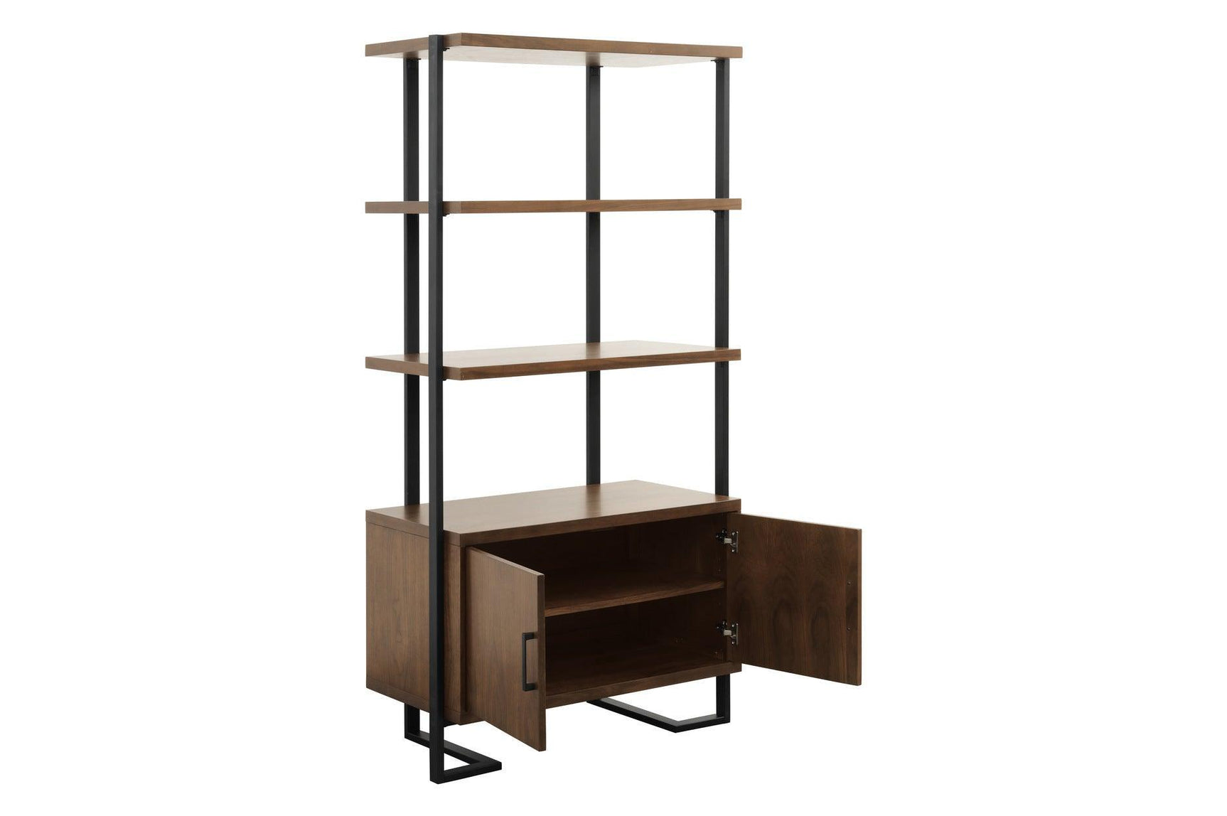 Sedley Dark/Brown Modern Transitonal Contemporary Wood Metal Walnut Veneer Side Chair - Ella Furniture