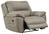Next-gen Gaucho Putty Microfiber Oversized Recliner - Ella Furniture