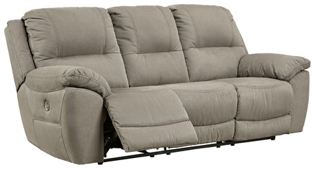 Next-gen Gaucho Putty Microfiber Power Reclining Sofa - Ella Furniture