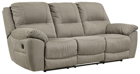 Next-gen Gaucho Putty Microfiber Reclining Sofa - Ella Furniture