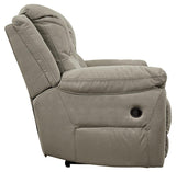 Next-gen Gaucho Putty Microfiber Reclining Loveseat With Console - Ella Furniture