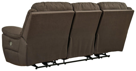 Next-gen Gaucho Putty Microfiber Power Reclining Sofa - Ella Furniture