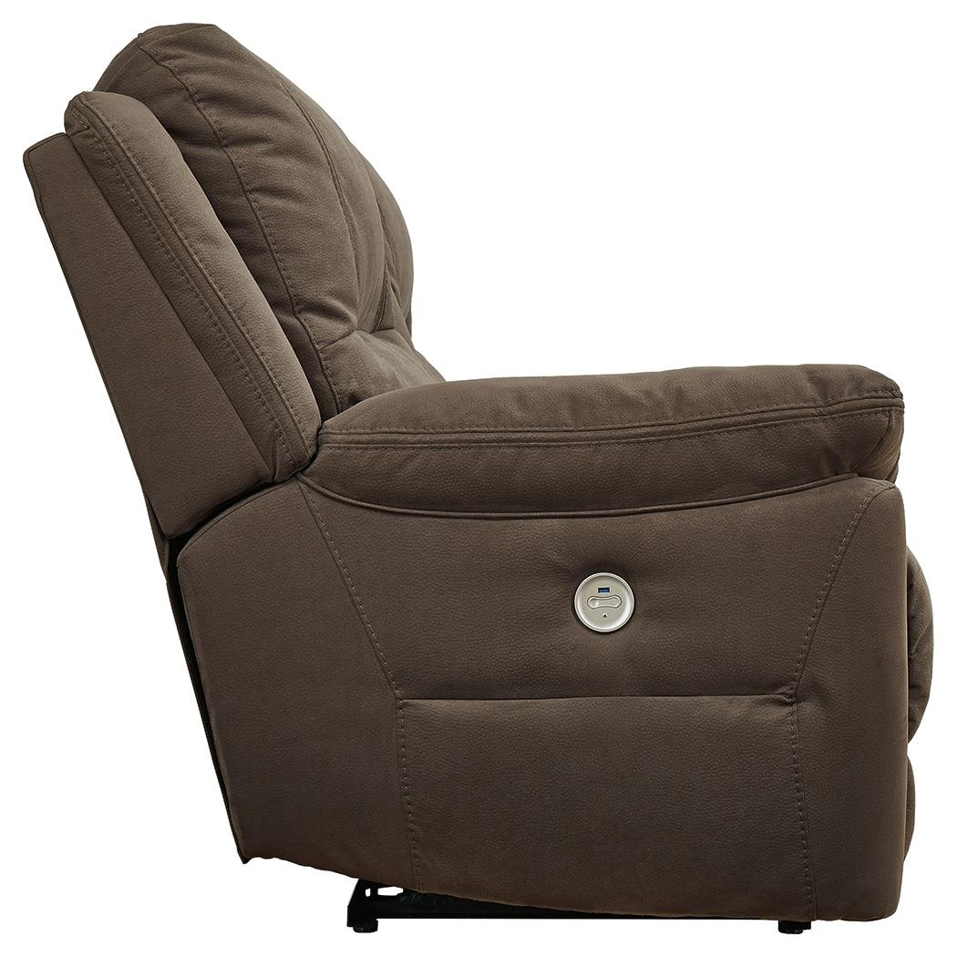 Next-gen Gaucho Espresso Microfiber Power Reclining Loveseat With Console - Ella Furniture