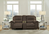 Next-gen Gaucho Espresso Microfiber Power Reclining Loveseat With Console - Ella Furniture