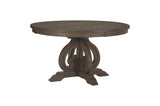 Toulon Dark Oak Rustic Finish Classic Solid Wood Circular Dining Set - Ella Furniture