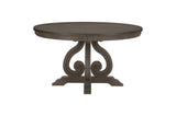 Toulon Dark Oak Rustic Finish Classic Solid Wood Circular Dining Set - Ella Furniture