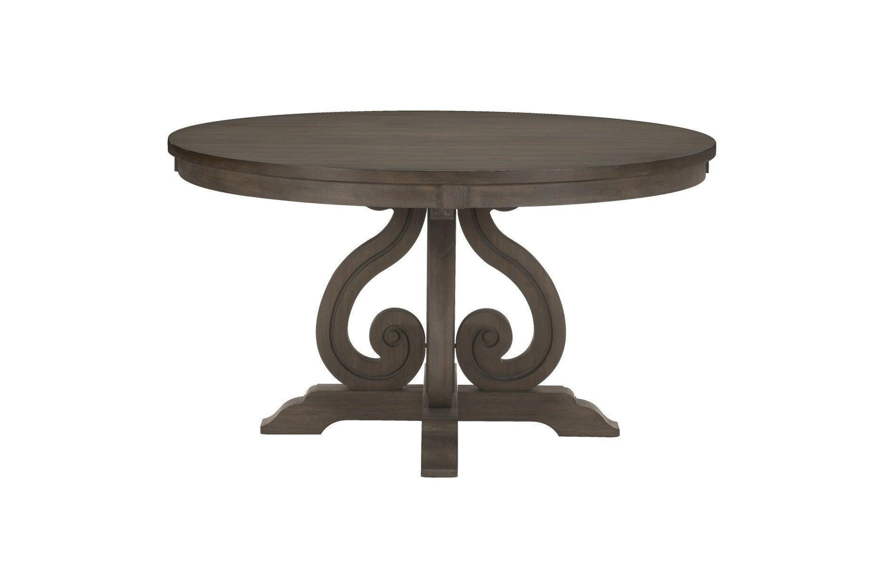 Toulon Dark Oak Rustic Finish Classic Solid Wood Circular Dining Set - Ella Furniture