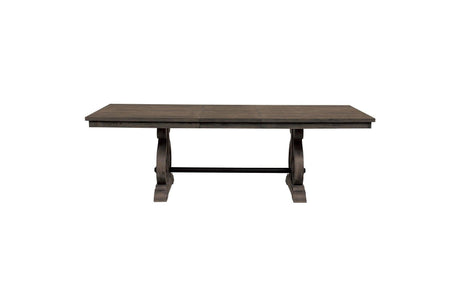 Toulon Dark Oak Rustic Finish Classic Solid Wood Rectangular Dining Set - Ella Furniture